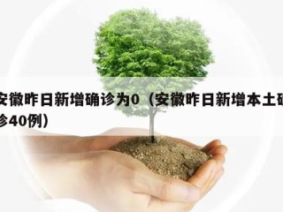 安徽昨日新增确诊为0（安徽昨日新增本土确诊40例）