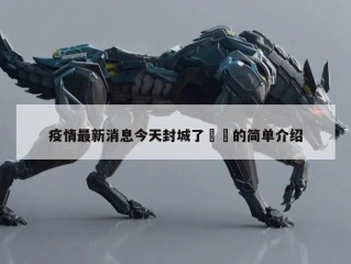 疫情最新消息今天封城了㊙️的简单介绍